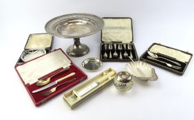A collection of silver and silver plate, including