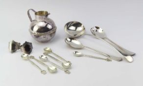 A collection of silver plated items