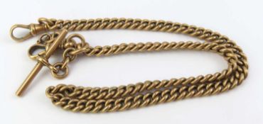 A 9ct rose gold Albert curb link watch chain