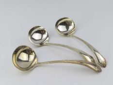 A group of three Mappin and Webb sauce ladles