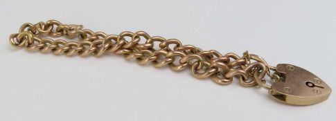 A 9ct rose gold curb link bracelet