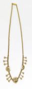A delicate split pearl set necklace