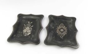 A pair of Indian slate trays