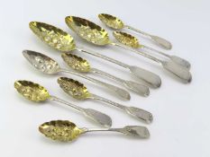 A small collection of Victorian and Georgian silver spoons