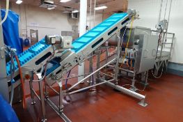 Incline cleated belt conveyor