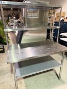 4FT STAINLESS STEEL TABLE WITH BOTTOM AND UPPER SHELF