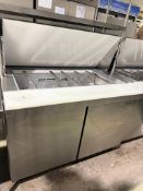 AURORA 2 DOOR 48INCH COLD TABLE WITH STAINLESS STEEL LIDS