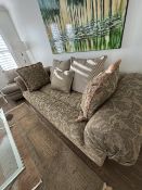 CUSTOM CURLED ARM CHESTERFIELD - BEIGE LIKE NEW