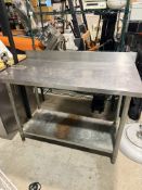 4 FT STAINLESS STEEL TABLE WITH CAN OPENER AND BOTTOM SHELF