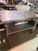 STAINLESS STEEL TABLE WITH BOTTOM SHELF