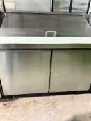 AURORA 2 DOOR 48INCH COLD TABLE WITH STAINLESS STEEL LIDS