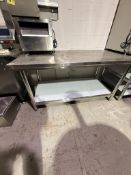 59 INCH x 31 INCH RECTANGULAR STAINLESS STEEL TABLE WITH UNDER SHELF