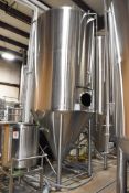 SPECIFIC MECHANICAL SYSTEMS  60 BARREL STAINLESS STEEL JACKETED FERMENTING TANK WITH 92 HECTOLITRE