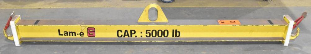 GROUPE LAM-E/ST-PIERRE (2019) 5,000 LB CAPACITY SPREADER BEAM WITH APPROX. 100" SPAN, S/N CC-