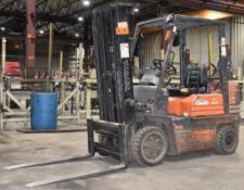TOYOTA 5FGC25 LPG FORKLIFT WITH 8,700 LB CAPACITY, 185" MAX. VERTICAL REACH, SIDE-SHIFT, TILT, 8,904