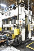 GLOBE 66”X138” 4-RAM HYDRAULIC SINGLE OPENING DOWN-ACTING COLD PRESS WITH 66”X138” BED, 66”X130”
