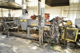 DUBOIS STAIN ROLL COATER WITH 48”WX3”H WORKPIECE CAPACITY, (2) UV LIGHT MODULES, POWERED BELT