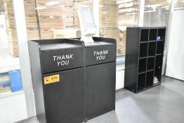 LOT/ RESTAURANT-STYLE GARBAGE BINS AND SHELVES