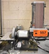 DAYTON BENCH-TYPE COMBINATION SANDER WITH 6" BELT, 9" DIA. DISC, SPEEDS TO 3450 RPM, 3/4 HP