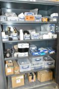 LOT/ CONTENTS OF CABINET - INCLUDING WIDEBELT SANDER SPARE PARTS AND COMPONENTS (CABINET NOT