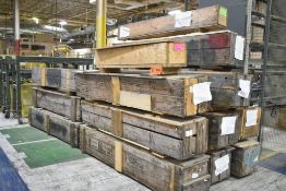 LOT/ FINZER ROLLS - INCLUDING RUBBER ROLLS, BRUSH/SCRAPER ROLLS, STEEL ROLLS WITH STORAGE CRATES (
