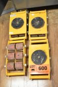 SET OF (4) 8-TON URETHANE MACHINE DOLLIES