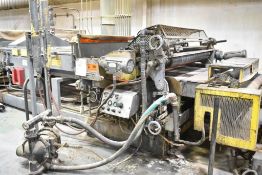 DUBOIS RRC-48 STAIN ROLL COATER WITH 48”WX3”H WORKPIECE CAPACITY, (3) UV LIGHT MODULES, POWERED BELT