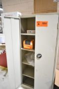 LOT/ HIGHBOY CABINET WITH LABEL PRINTER AND SUPPLIES