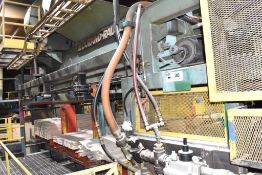 DURAND-RAUTE 3 SECTION AUTOMATIC STACKER W/ OUTFEED ROLLER SYSTEM, 30' X 8', (4) BELTS S/N: N/A (