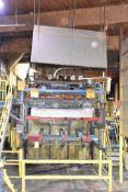 DURAND RAUTE 8' VENEER COMPOSER W/ TILT HOIST INFEED, OUTFEED ROLLER, 8 HEAD STITCHER, NORDSON