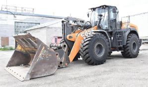 CASE (2016) 1021G WHEEL LOADER WITH I6 TURBO DIESEL ENGINE, 10’ WOOD CHIP BUCKET, LOADRITE LP2180
