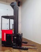 RAYMOND (2015) DR30TT 3,000 LB. CAPACITY 36V ELECTRIC DEEP REACH TRUCK WITH 279” MAX. LIFT HEIGHT,