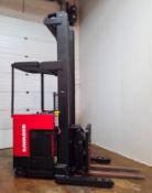 RAYMOND (2015) DR30TT 3,000 LB. CAPACITY 36V ELECTRIC DEEP REACH TRUCK WITH 279” MAX. LIFT HEIGHT,