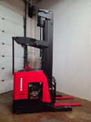 RAYMOND (2007) 7400-R35TT 3,500 LB. CAPACITY 36V ELECTRIC REACH TRUCK WITH 301” MAX. LIFT HEIGHT,