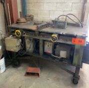 BR CUSTOM HYDRAULIC RAM TYPE HORIZONTAL BENDER WITH 16" X 19" TABLE, PUSH BUTTON CONTROLS,