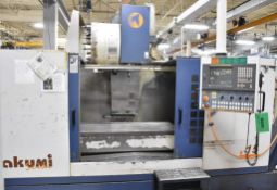 TAKUMI (2005) V15 CNC VERTICAL MACHINING CENTER WITH FANUC 18-M CNC CONTROL, 29.92”X62.99” TABLE,