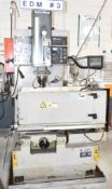 SURE FIRST DM-422 SINKER TYPE EDM WITH ED BIPULSE 50 A POWER SUPPLY, NEWALL 2-AXIS DRO, DIELECTRIC