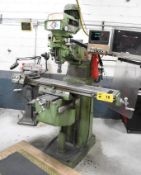 KONDIA POWERMILL FV-1 VERTICAL TURRET MILLING MACHINE WITH 12” X 48” TABLE, SPEEDS TO 4000 RPM