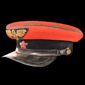 Rare Soviet VOSO (Military Transport Services) Station Commandant Visor Cap, 1940s.