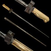 A French Model 1886/1915 "Rosalie" Lebel Bayonet with Brass Hilt, marked C & P.