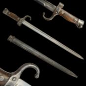 A French Model 1892 Mannlicher-Berthier Artillery Carbine Bayonet.