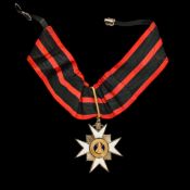 Order of St. Pope Sylvester, Knight Commander, silver-gilt and enamelled, on the breast ribbon.