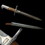 A Swiss Model 1918 Bayonet by Waffenfabrik Neuhausen, Serial Number 129417.