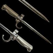 A French Model 1886 Lebel rifle, Bayonet, Shortened.