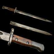 A Belgian Model 1924 Mauser Bayonet and Original Steel Scabbard.
