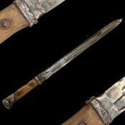 A Mauser M96 Rifle Bayonet with Wooden Grips, 1942.