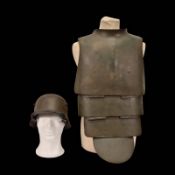 Rare German WWI Trench Armor Set (Sappenpanzer and Stahlhelm M1916), ca. 1916 Ð 1918.