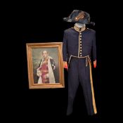 Rare Royal Spain WW2 Senior Officer Ceremonial Clothing Set with Owner Portrait.
