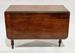 LOT WITHDRAWN 19th century mahogany drop-flap dining table, the rectangular top with thumb-mould