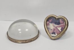 Silver-mounted desk magnifying glass, Birmingham 2004, maker WW, 9cm diameter and a small silver